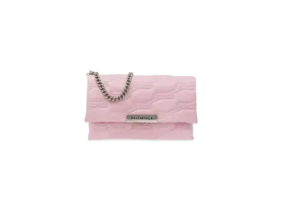 BALENCIAGA Lambskin Leather Shoulder Bag "Pink"