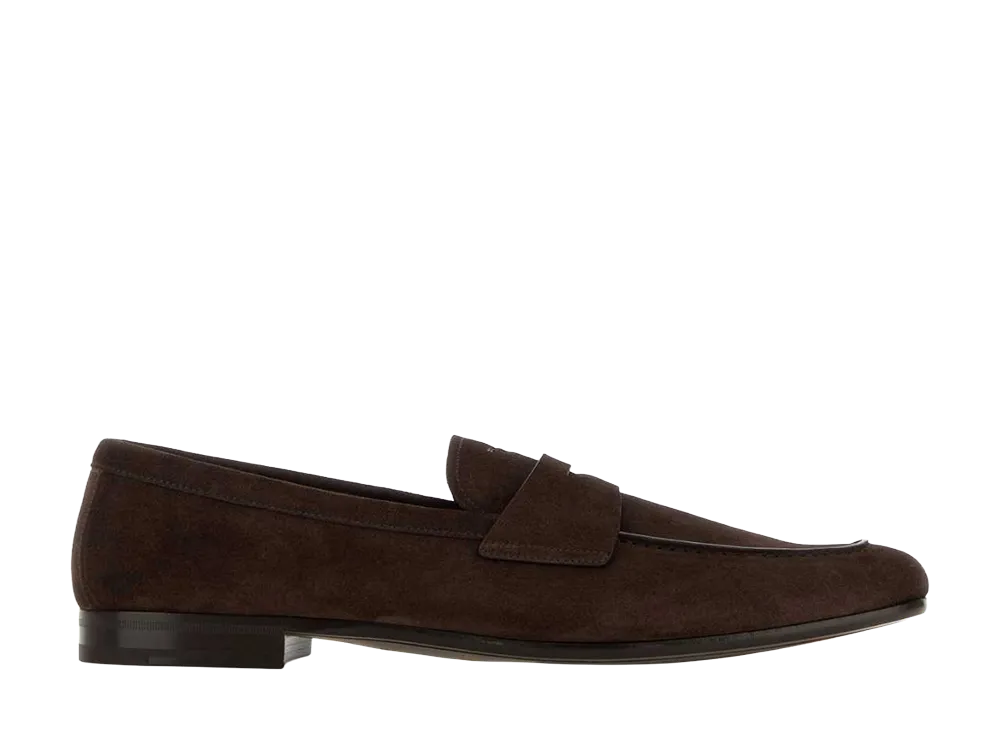 PRADA Chocolate Suede Loafers "Brown"