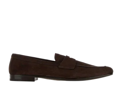 PRADA Chocolate Suede Loafers "Brown"