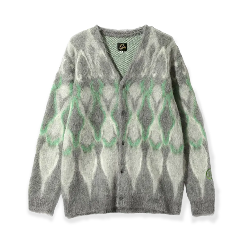 NEEDLES x Hidden Mohair Cardigan "Grey/Green"
