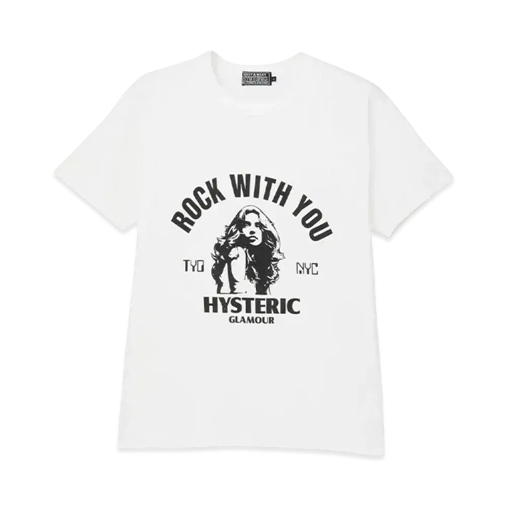 HYSTERIC GLAMOUR Rock W You Tee "White"