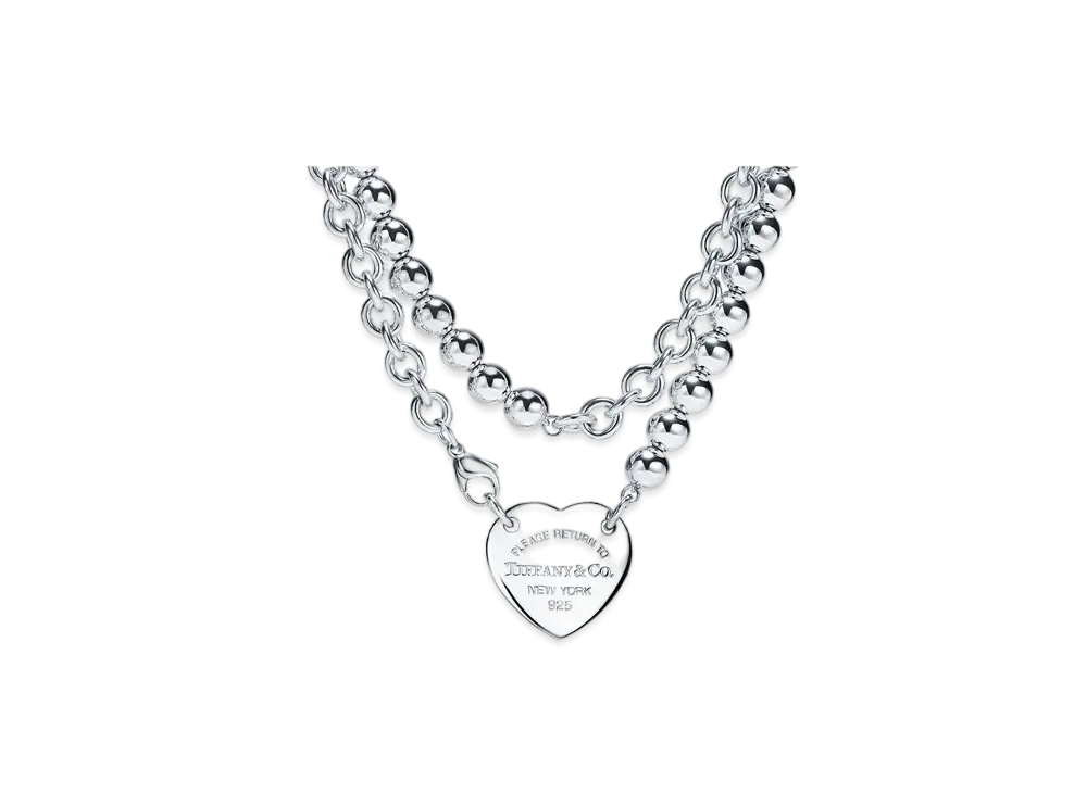 Tiffany & Co. Return to Tiffany Heart Tag Wrap Necklace "Silver"