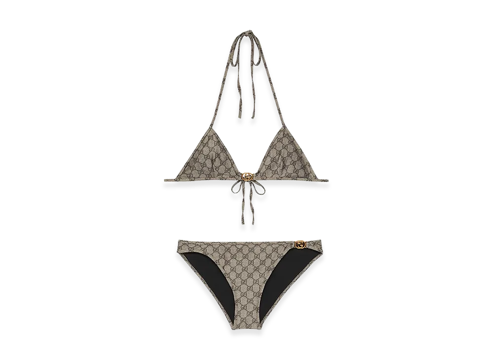 GUCCI Women's 'Incrocio GG' Bikini "Beige"
