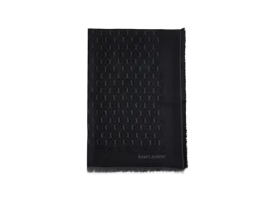 Saint Laurent YSL Monogram Scarf "Black"