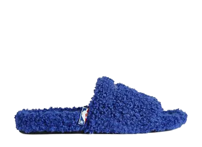 NBA × BALENCIAGA Furry Open Mule "Blue/White"