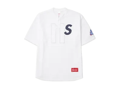 Supreme S Logo Baseball Henley "White"