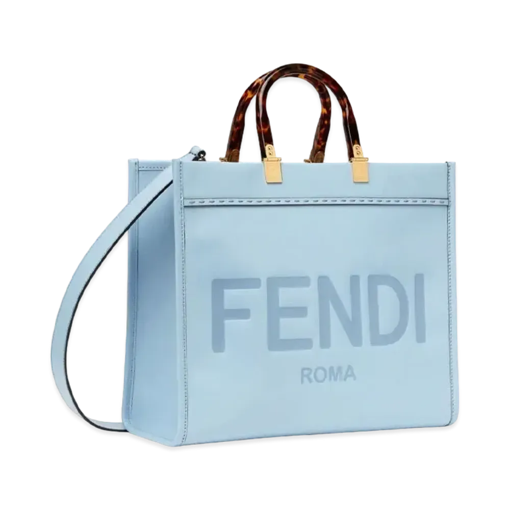 FENDI Fendi Sunshine Medium Leather Shopper "Light Blue"