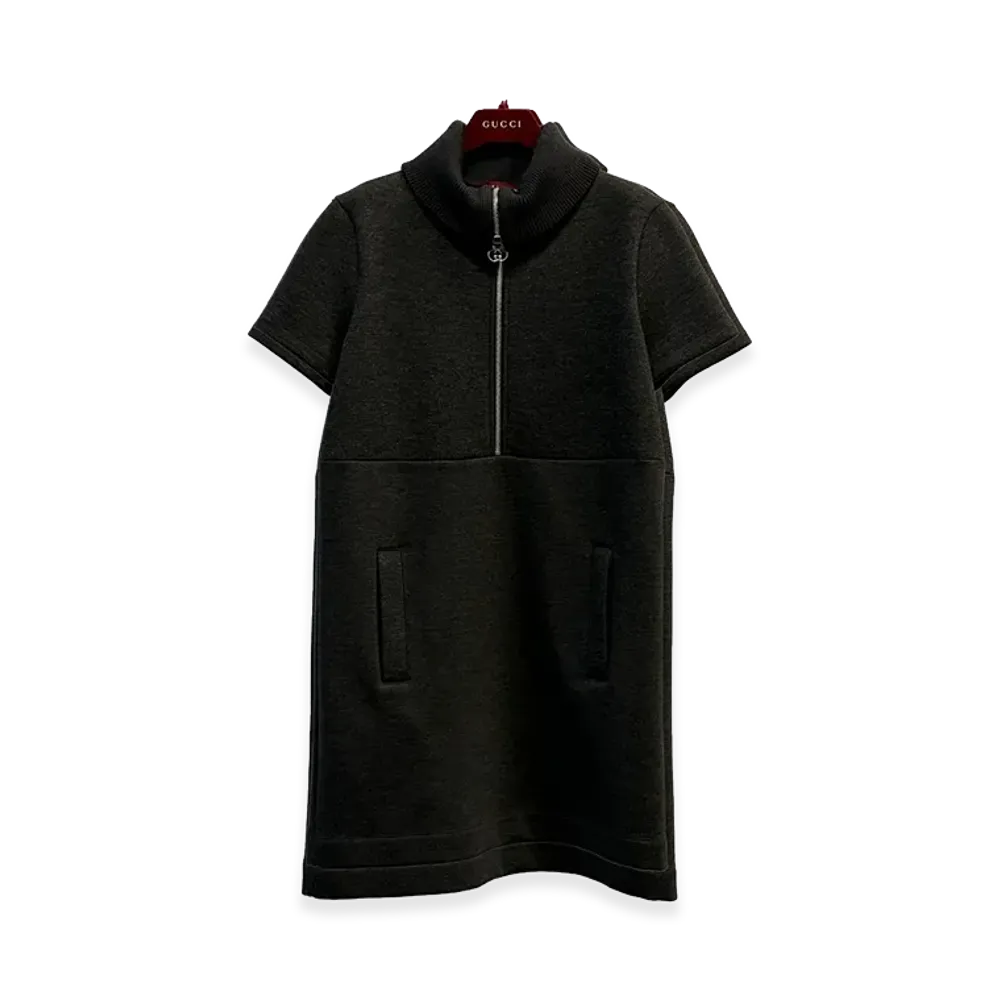 GUCCI Women's Melange Stretch Jersey Dress "Grey"
