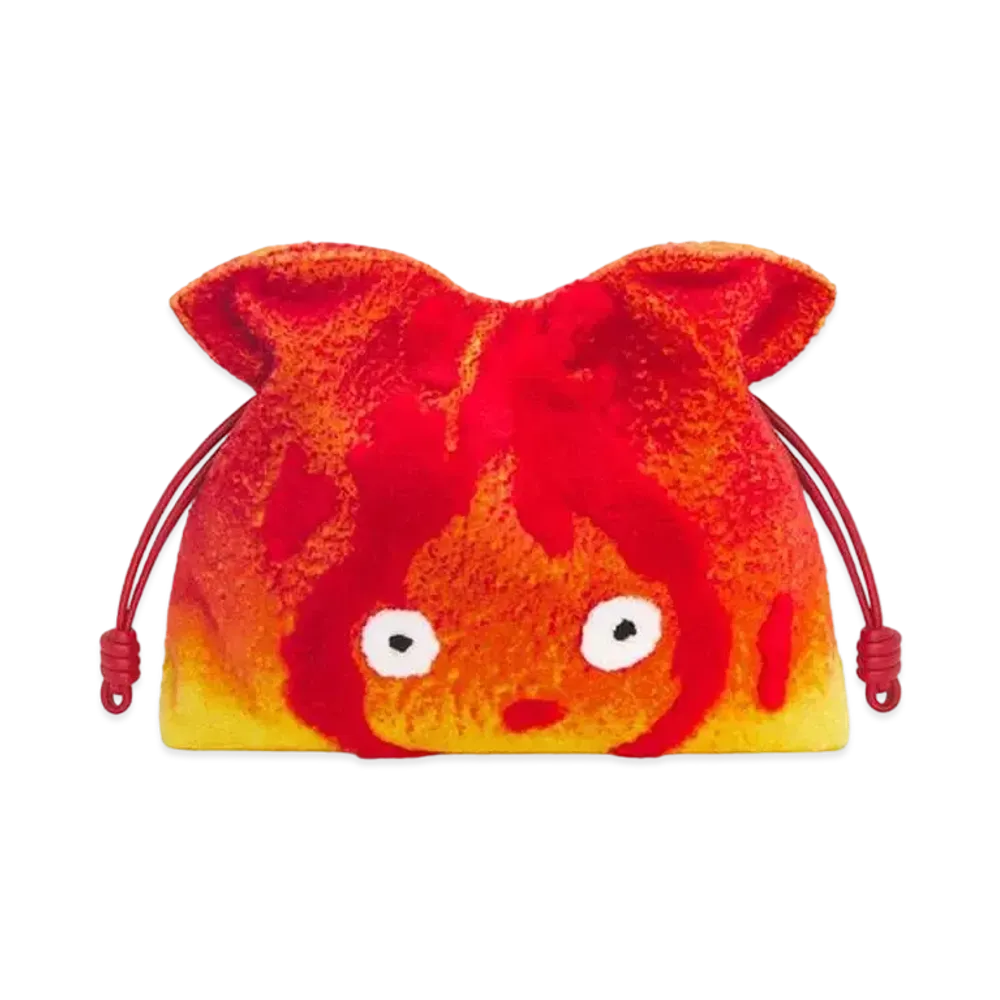 LOEWE x Howl's Moving Castle Calcifer XL Flamenco Clutch In Shearling "Red"