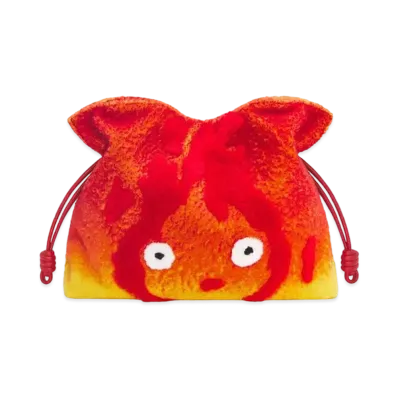 LOEWE x Howl's Moving Castle Calcifer XL Flamenco Clutch In Shearling "Red"