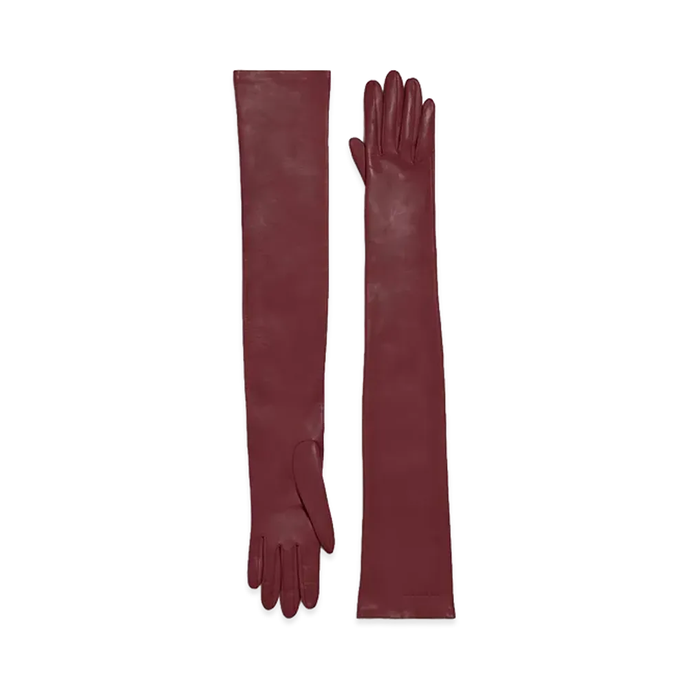BALENCIAGA Women's Long Gloves "Burgundy"