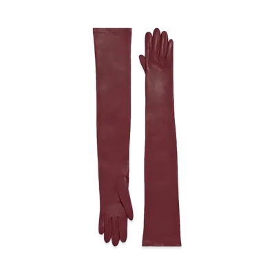 BALENCIAGA Women's Long Gloves "Burgundy"