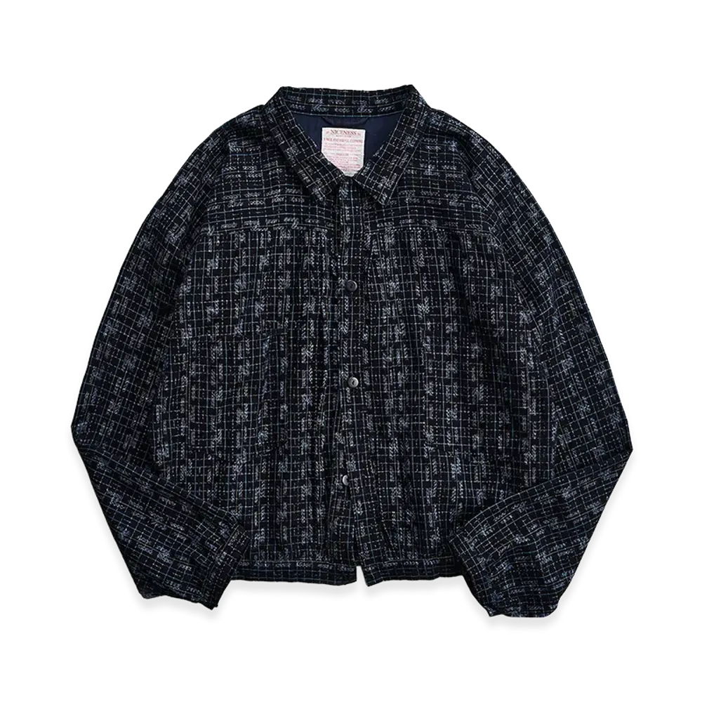 NICENESS K.Barney K - Kasuri Fuji Blouson "Navy"