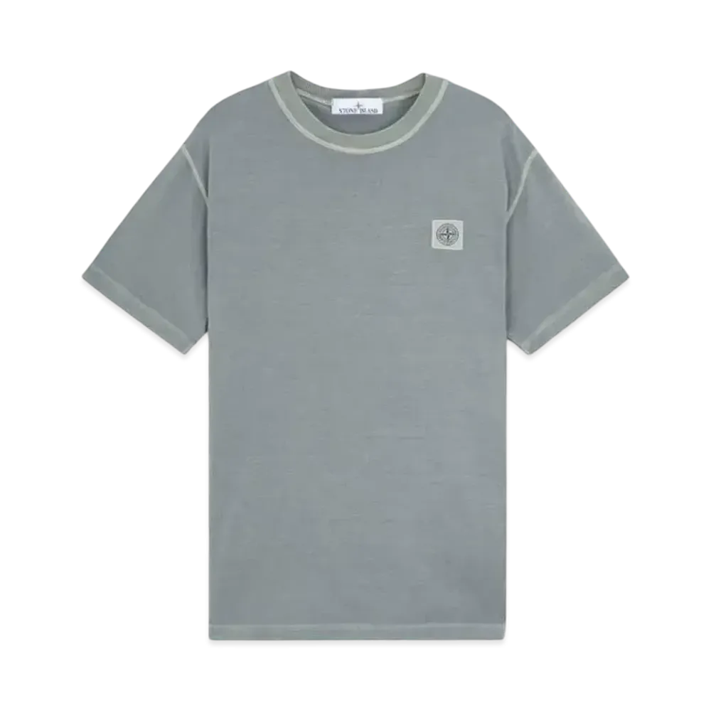Stone Island 23757 Organic Cotton Jersey Fissato Effect "Green Gray"