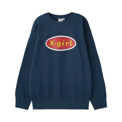X-Girl Classic Oval Logo Sweat Top "Navy"