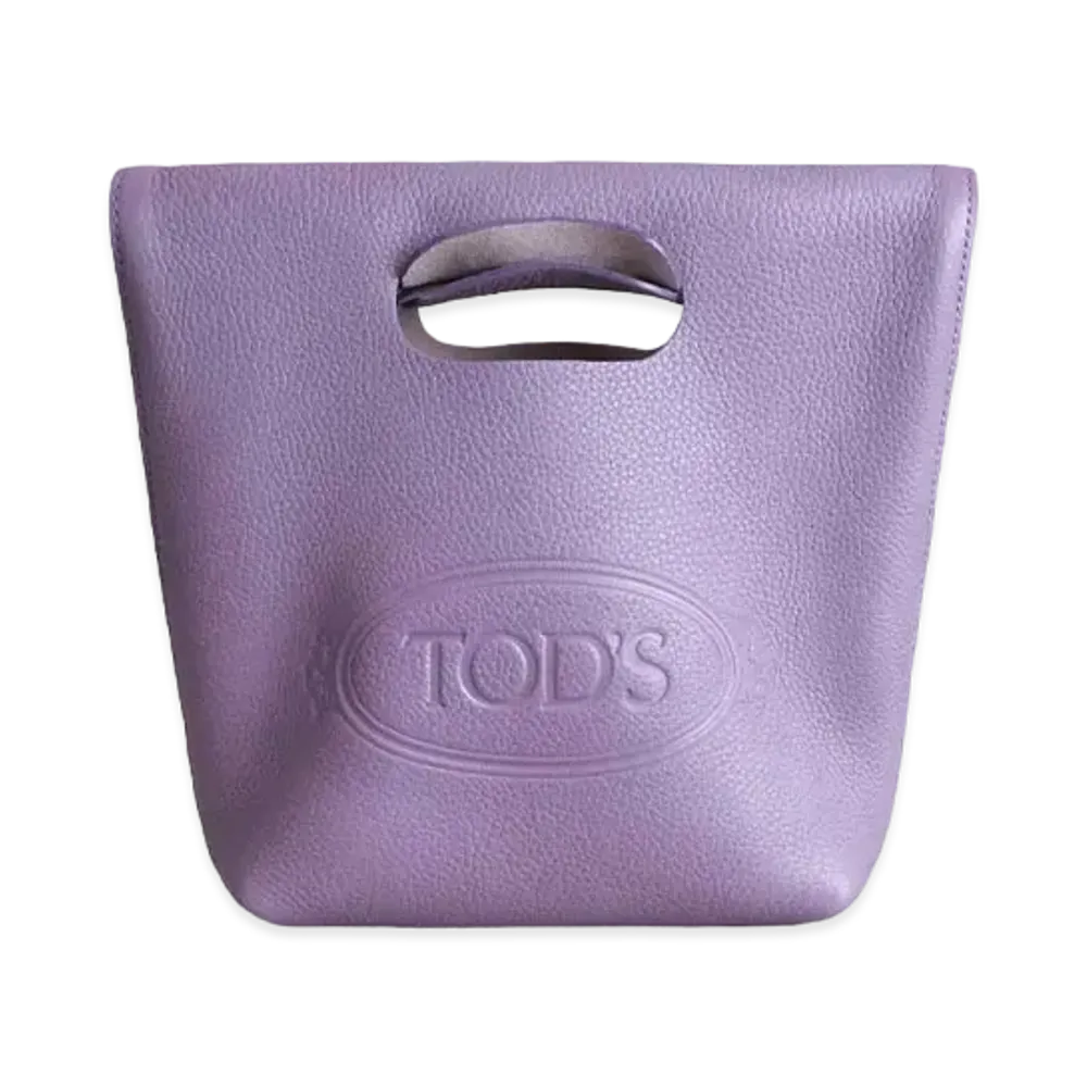 TOD'S Shopping Tote In Leather Mini "Violet"