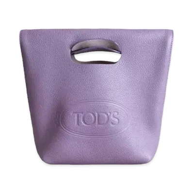 TOD'S Shopping Tote In Leather Mini "Violet"