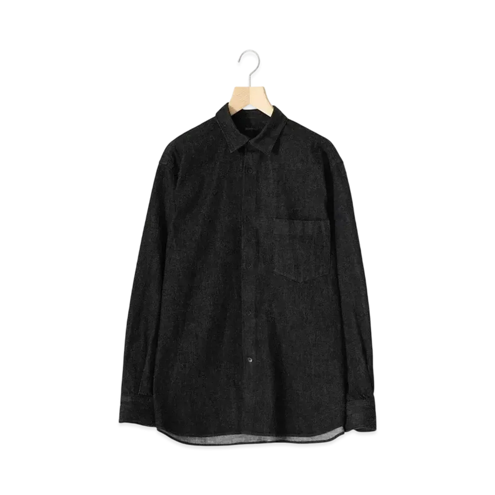 COMOLI Denim Komori Shirt "Black/Ecru"