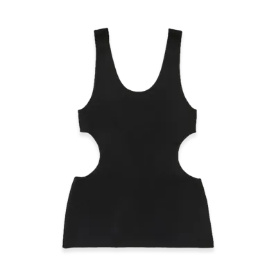 AURALEE Women's Double Faced Silk Cotton Knit Long Tank "Black"
