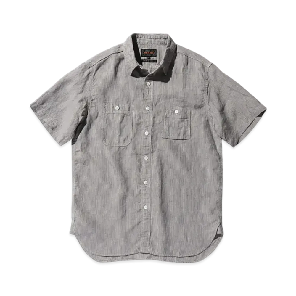 BEAMS Work Short Sleeve Linen "Stripe"