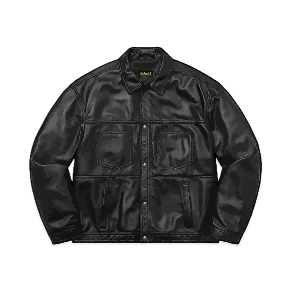 Supreme x Schott Leather Work Jacket "Black"