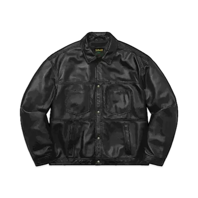 Supreme x Schott Leather Work Jacket "Black"