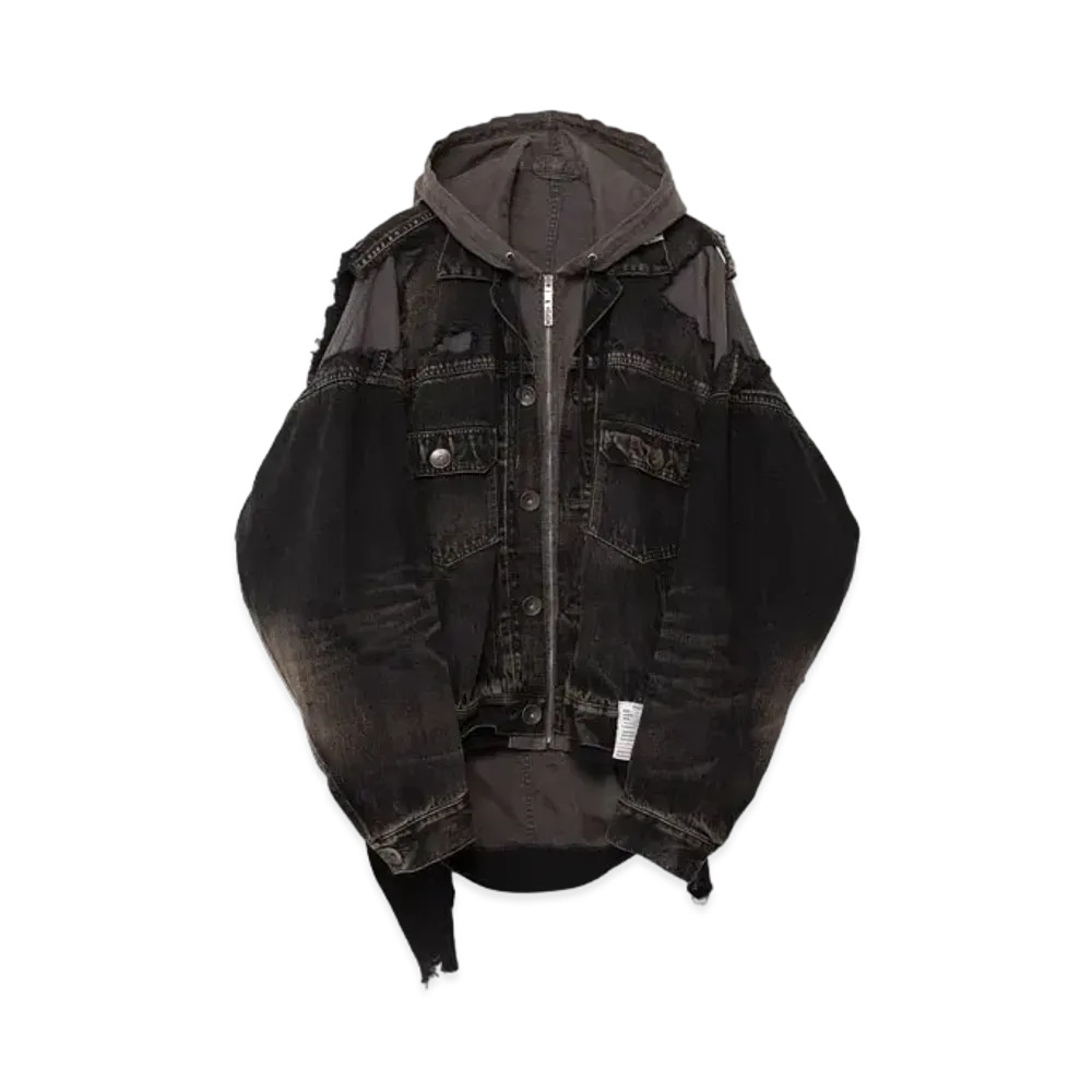 Maison MIHARA YASUHIRO Layered Denim Hooded Jacket "Black"