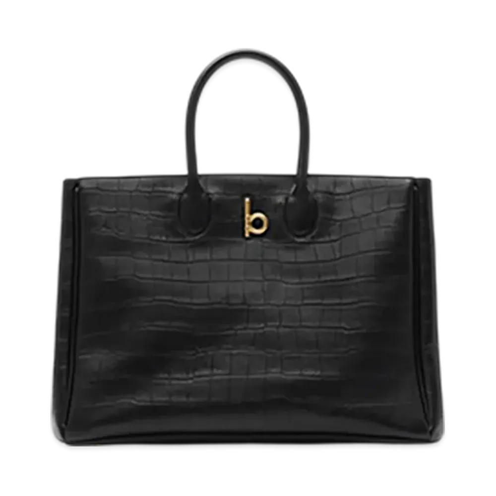Burberry Medium Rocking Horse Tote "Black"