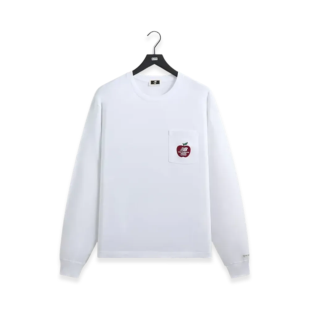 Kith x New Balance NY Woodblock Long Sleeve Pocket Tee "White"