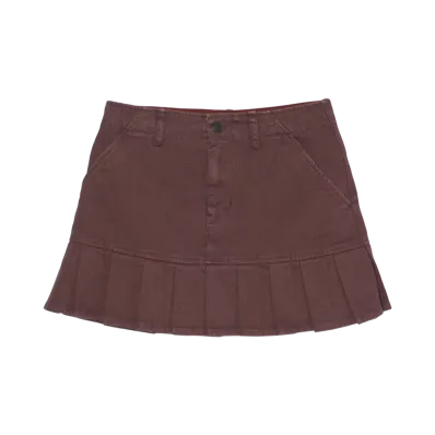X-Girl Low Rise Pleated Mini Skirt "Burgundy"
