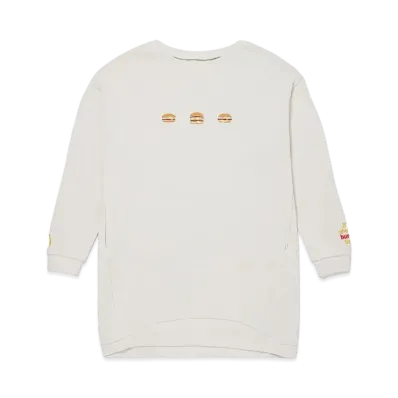 graniph x McDonald's Hamburgers Embroidery Fleece Drop Shoulder Sweat One Piece "Gray"