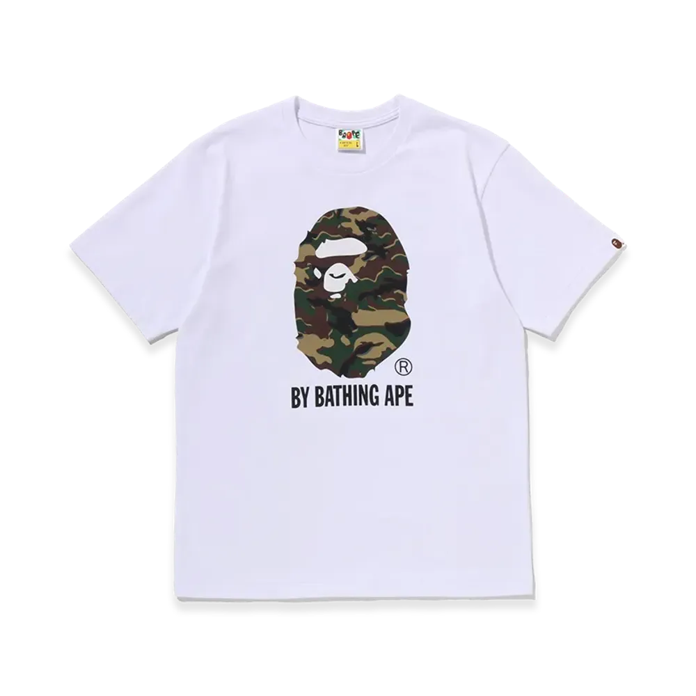 A BATHING APE Glitch Woodland Camo By Bathing Ape Tee "White"