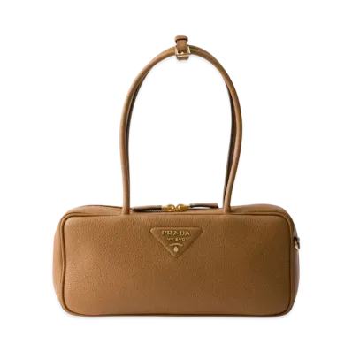PRADA Medium Leather Top-Handle Bag "Camel"