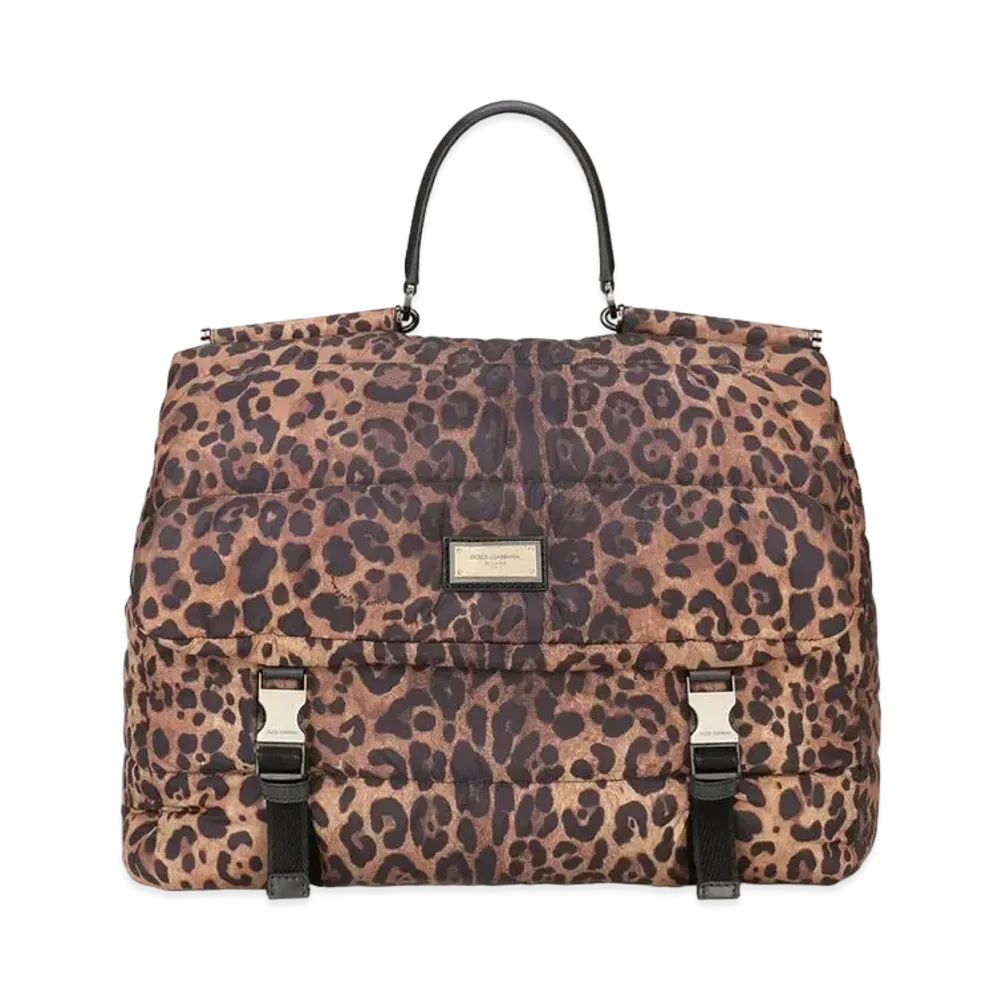 Dolce&Gabbana Sicily Travel Bag Quilted Nylon Leopard Print "Leopard"