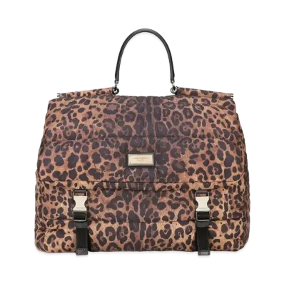 Dolce&Gabbana Sicily Travel Bag Quilted Nylon Leopard Print "Leopard"