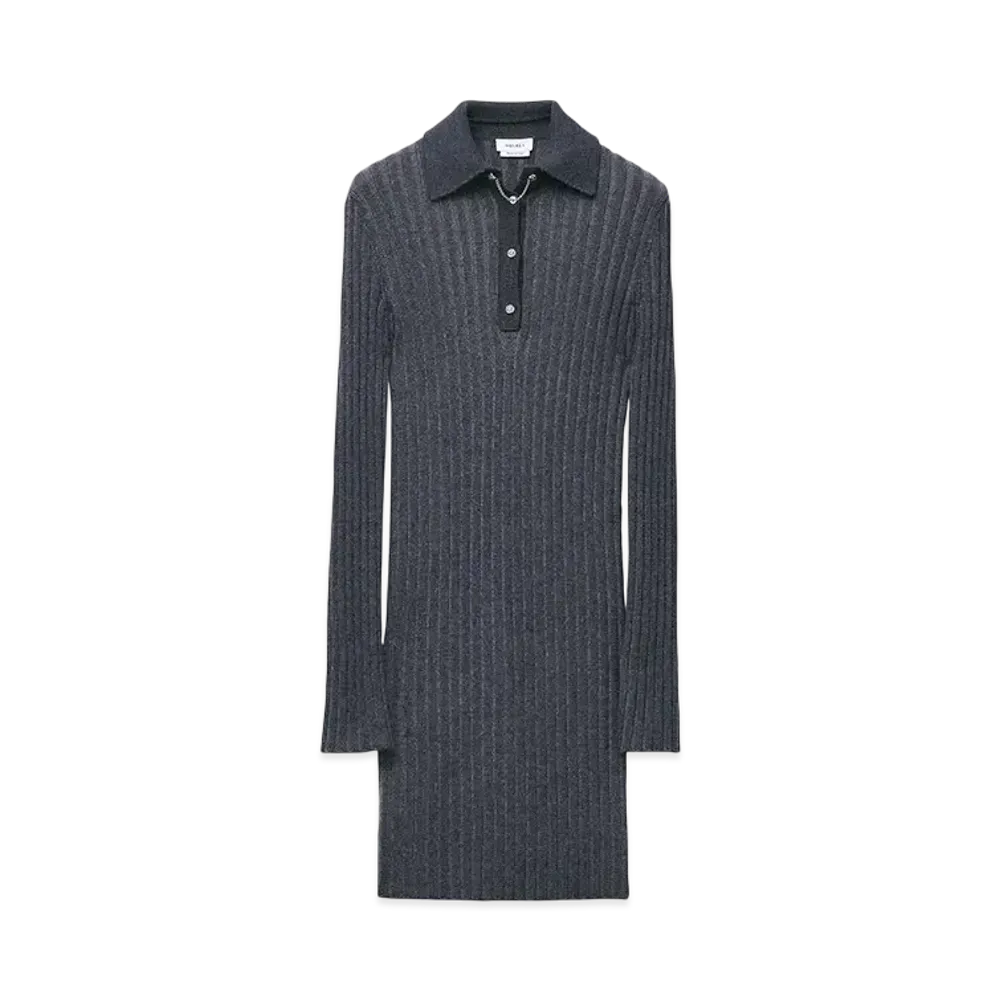 Alexander McQUEEN Rib Knit Mini Dress "DarkGray"