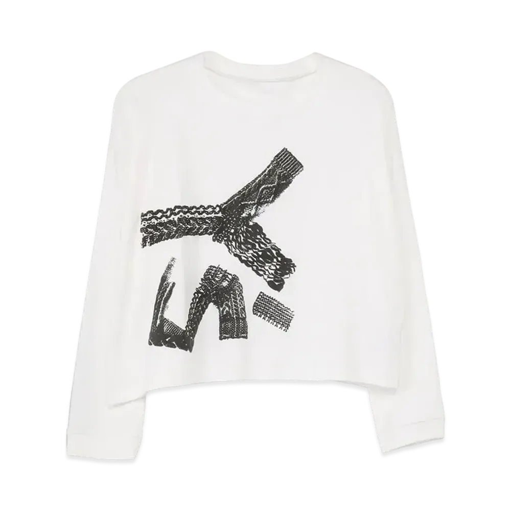 Yohji Yamamoto Y's SMOOTH KNIT Y's FOAM PRINT BAGGY PULLOVER "Off White"