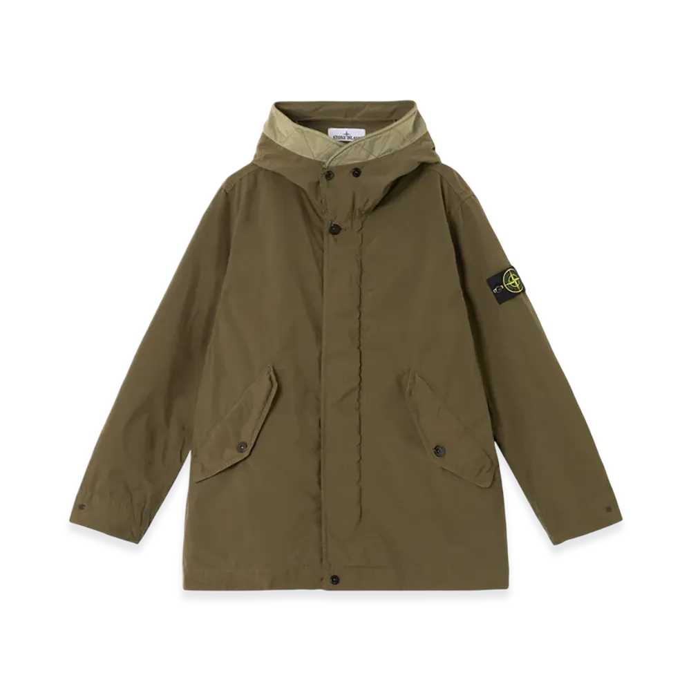 Stone Island 4100029 Light Compact Touch Poly-TC Parka with Matt Appearance and Anti-Drop - 25SS "Military Green"