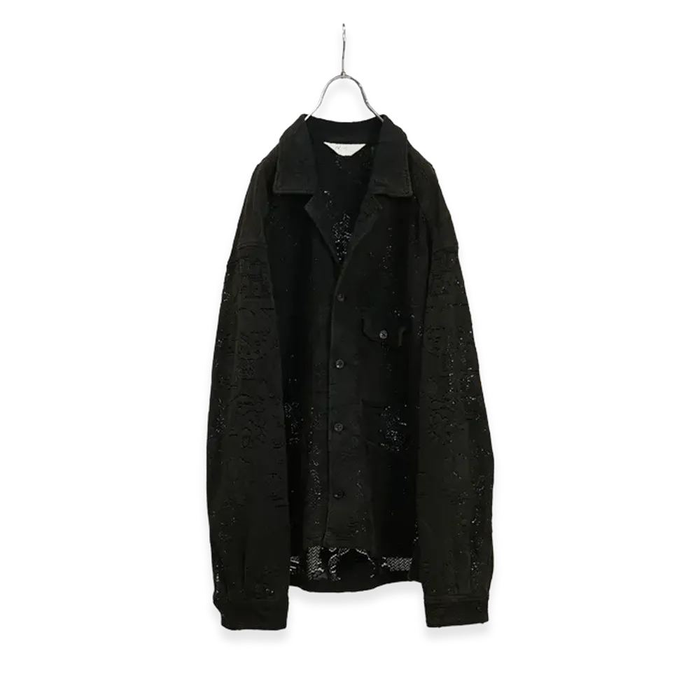 ANCELLM Aging Lace Work Shirt "Black"