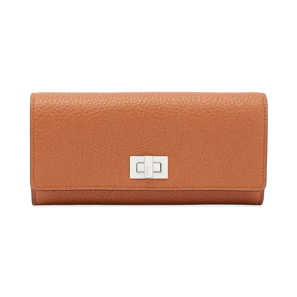 FENDI Peekaboo Continental Leather Wallet "Brown"
