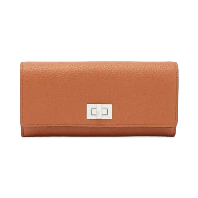 FENDI Peekaboo Continental Leather Wallet "Brown"