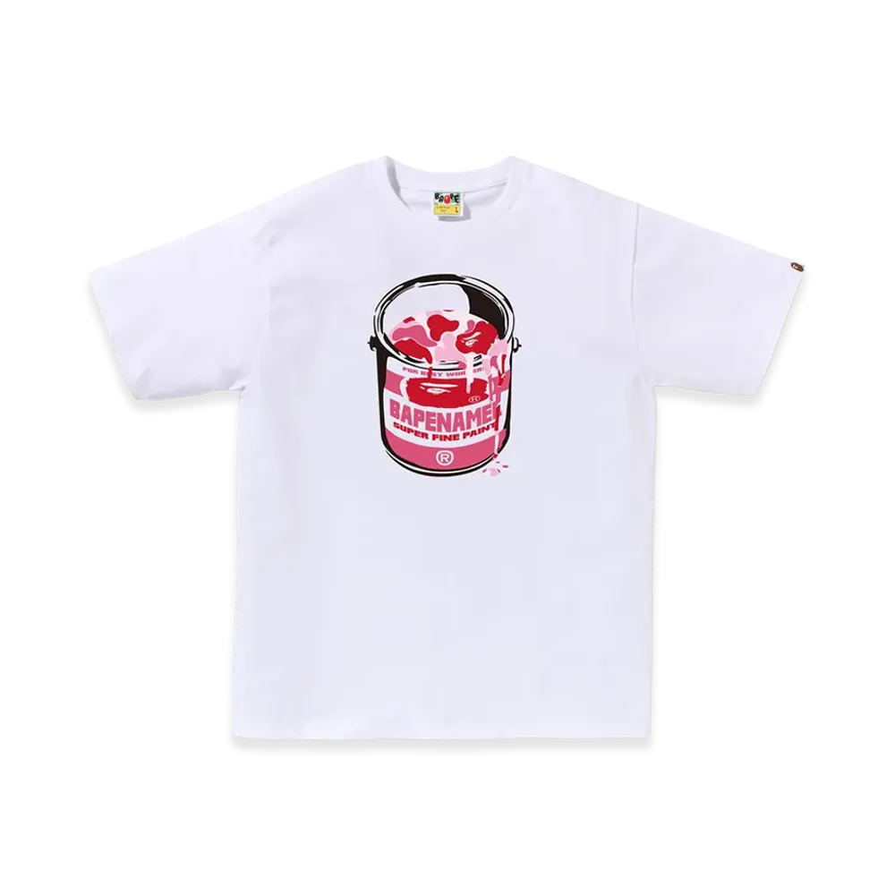 A BATHING APE ABC Camo Paint Can Tee "White/Pink"