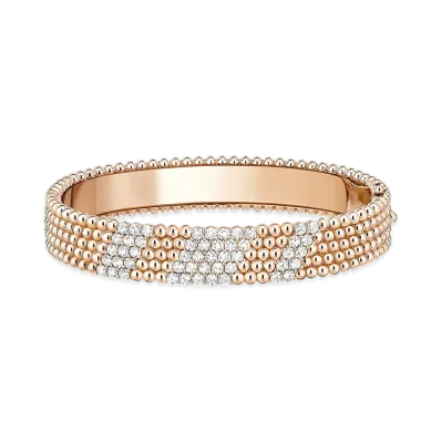 Van Cleef & Arpels Perlee diamonds bracelet 5 rows medium model "18K Rose gold/Diamond"