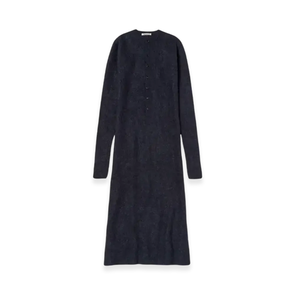 AURALEE Baby Suri Alpaca Sheer Knit One Piece "Navy"