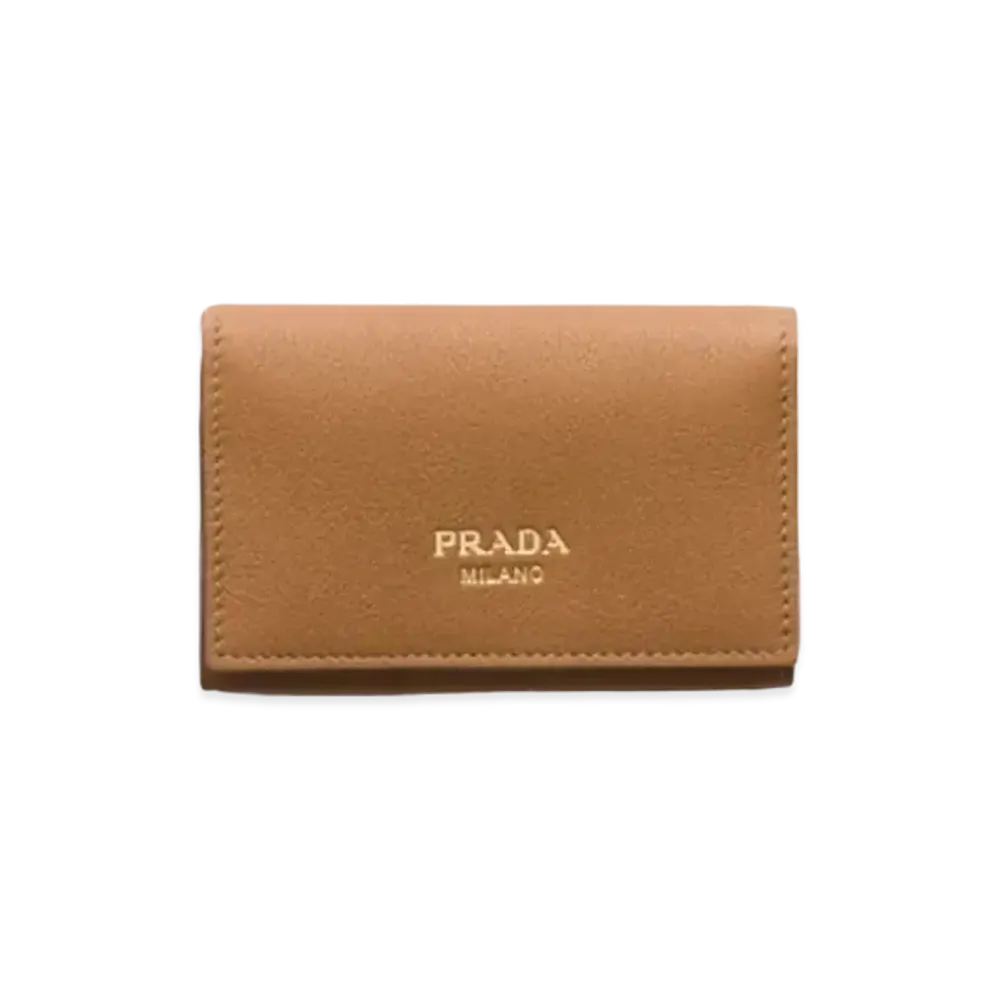 PRADA Leather Card Holder "Camel"