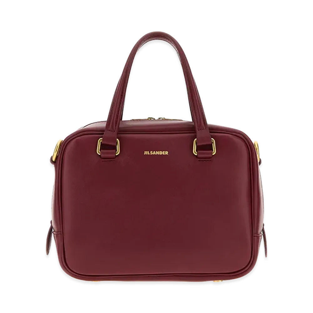 Jil Sander Women's Leather Small Vision Handbag "Burgundy"