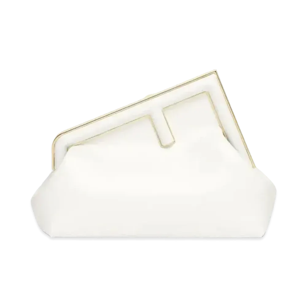 FENDI First Midi Leather Bag "White"