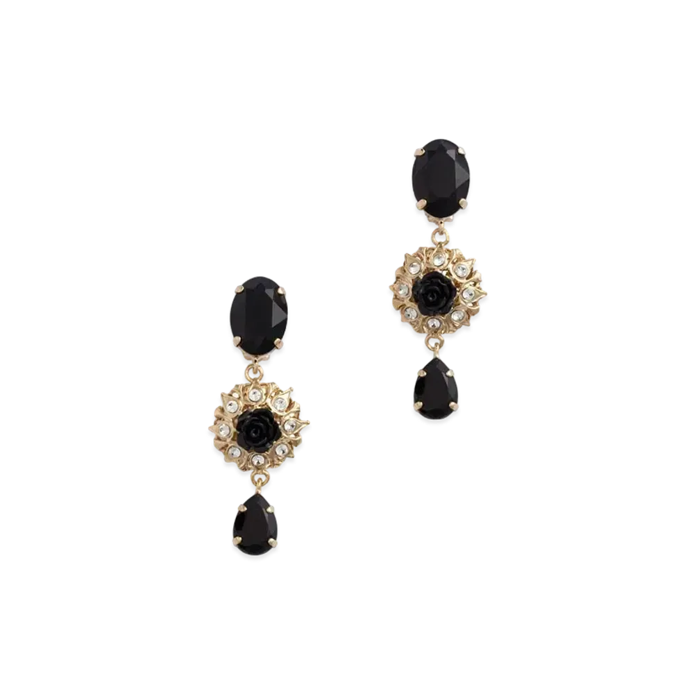 Dolce&Gabbana Drop Earrings With Decorative Details "Gold"