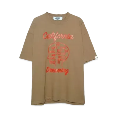 Perfect ribs (California Dreaming) Basic Short Sleeve T Shirts "Light Brown"