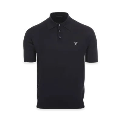 PRADA Superfine Wool Polo Shirt "Navy"